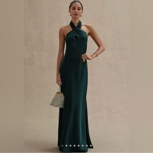 BHLDN Emerald Green Ruby Twist Dress